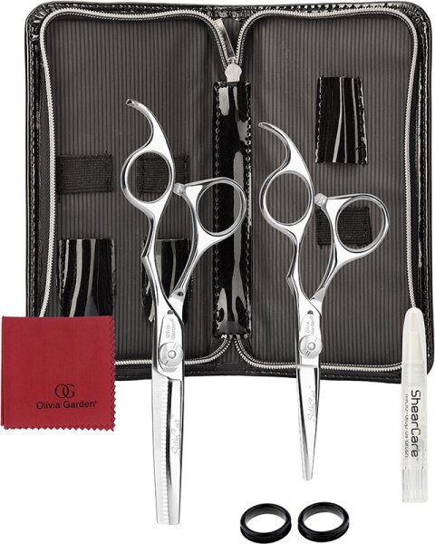Olivia Garden 2er Set SilkCut 5,0 + Effilier Europa Scherentasche