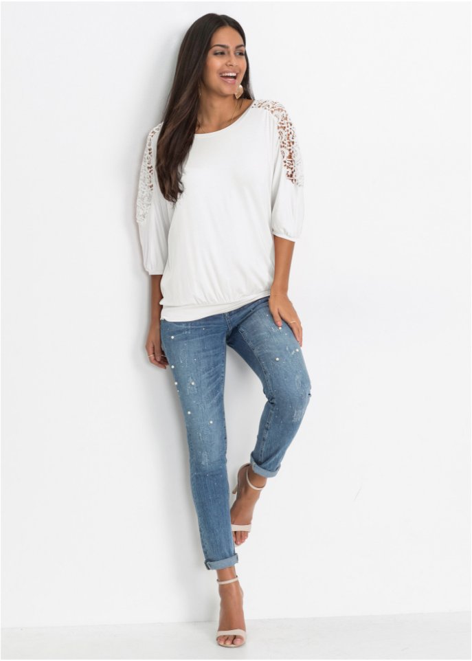 Oversize-Shirt mit Spitze