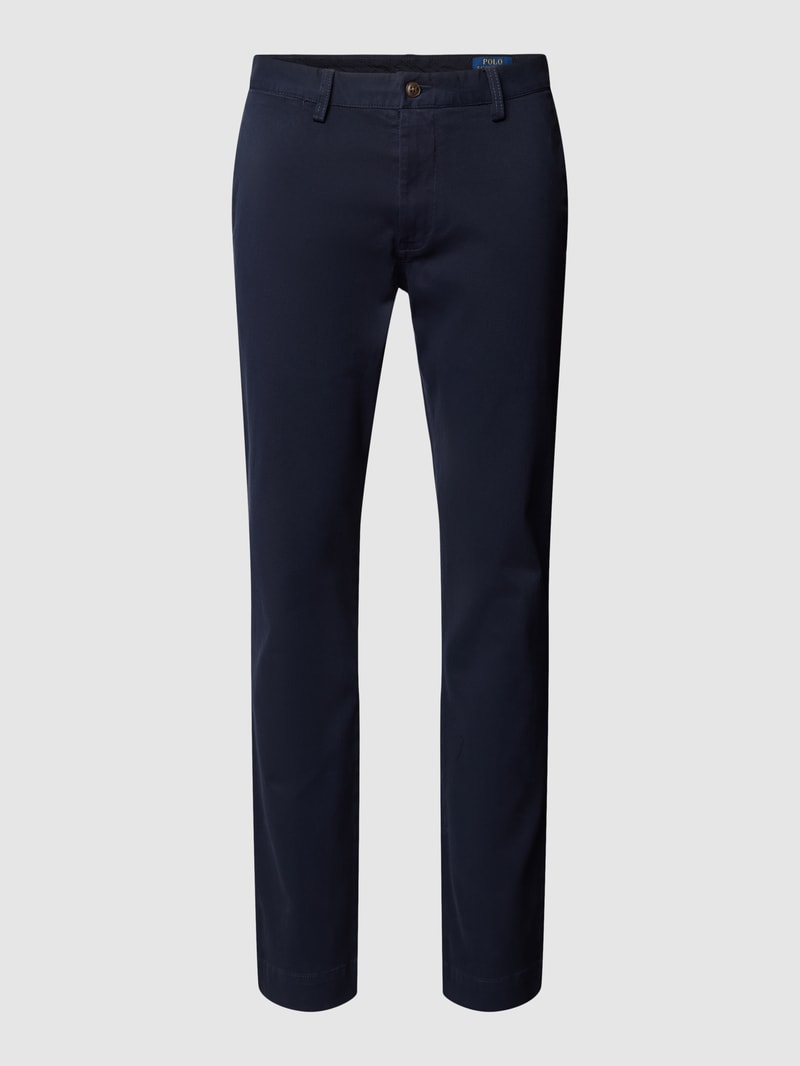 Slim Stretch Fit Hose mit Knopfverschluss Modell 'BEDFORD' in marineblau