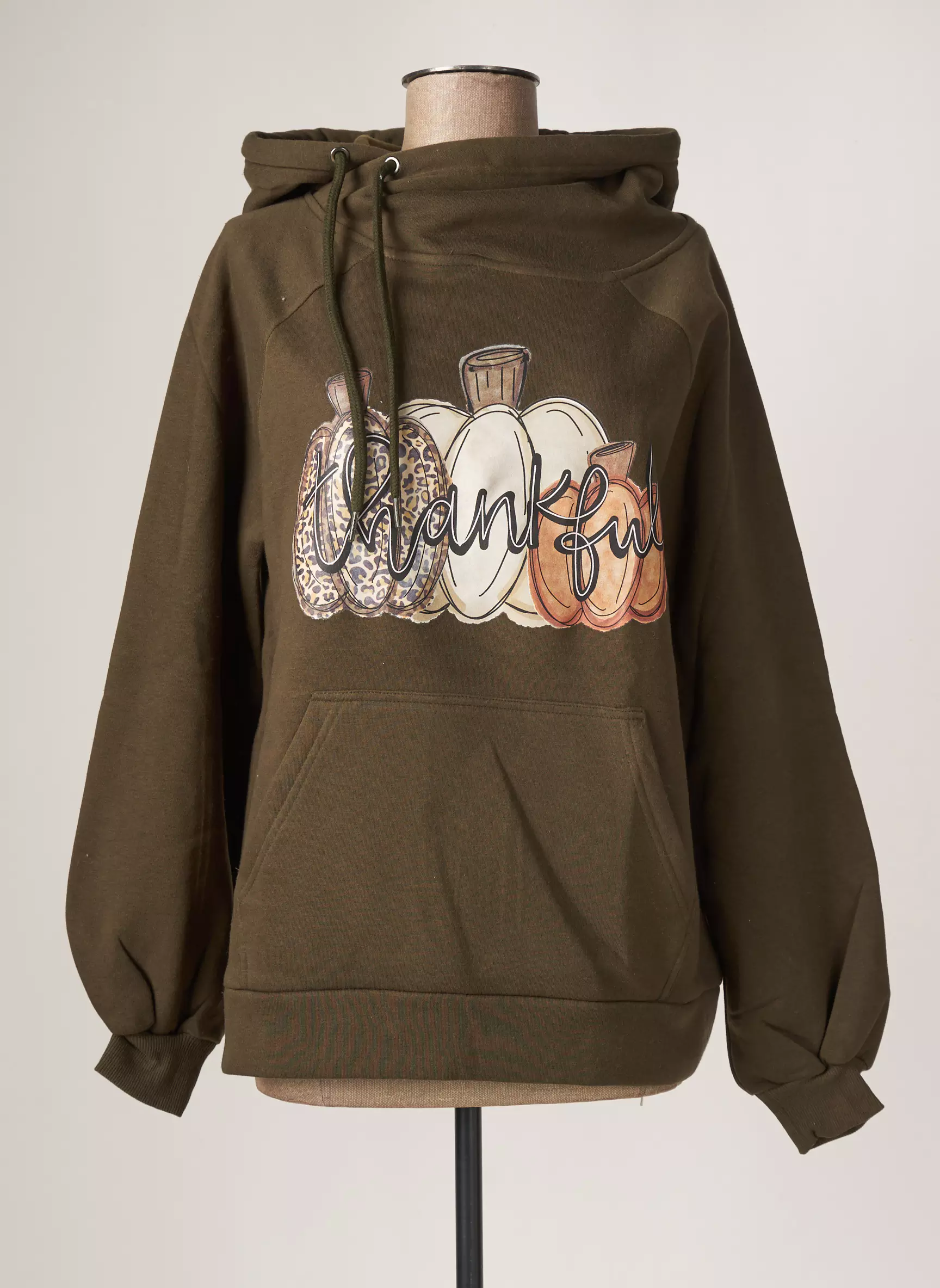 Zenana Sweat Capuche Femme couleur vert