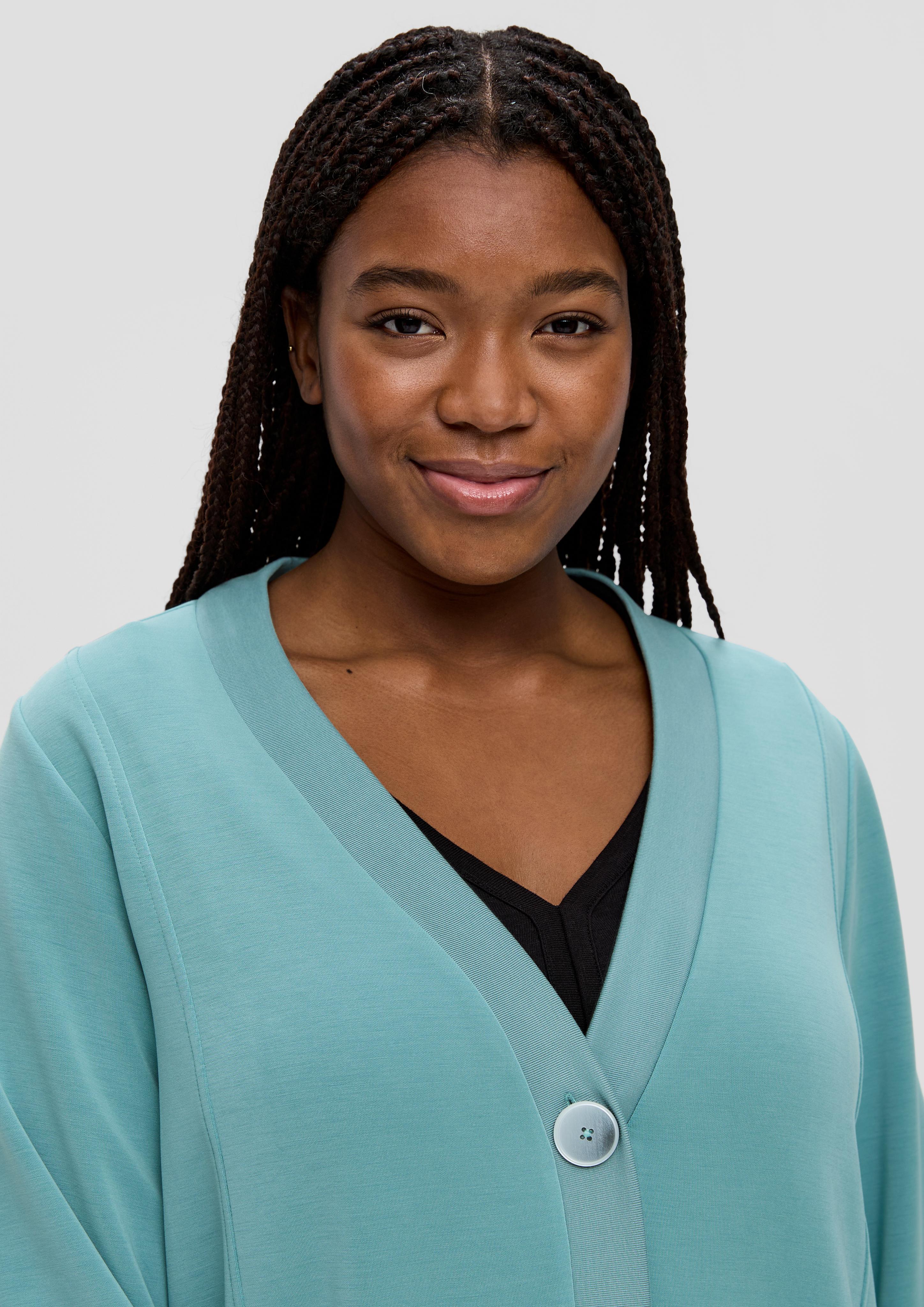 Strickjacke mit Rippblende  2139107-6557