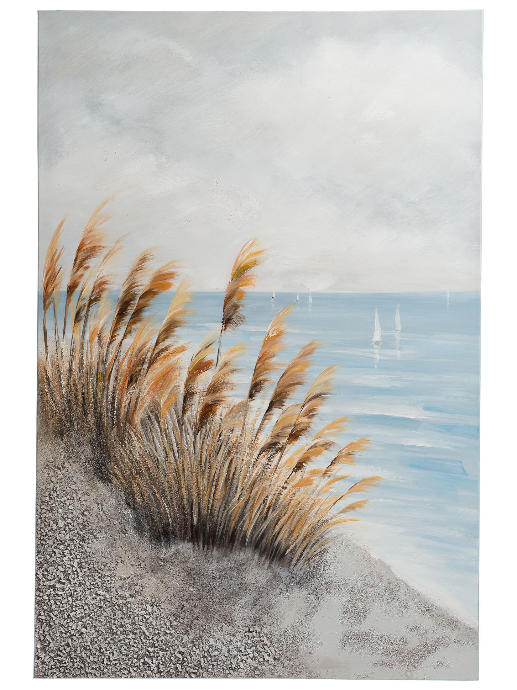 Düne am Meer Leinwand-handgemalt, Dunkelbeige