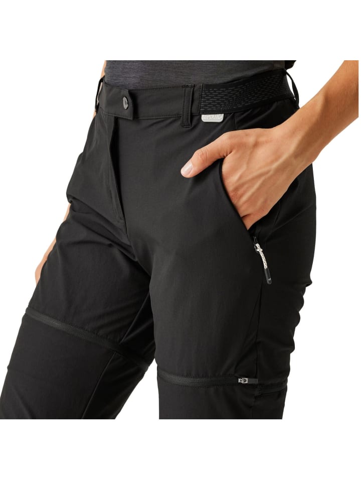 Regatta Mountain Zip Off Pant / Wanderhose Kurzgröße in Schwarz günstig kaufen