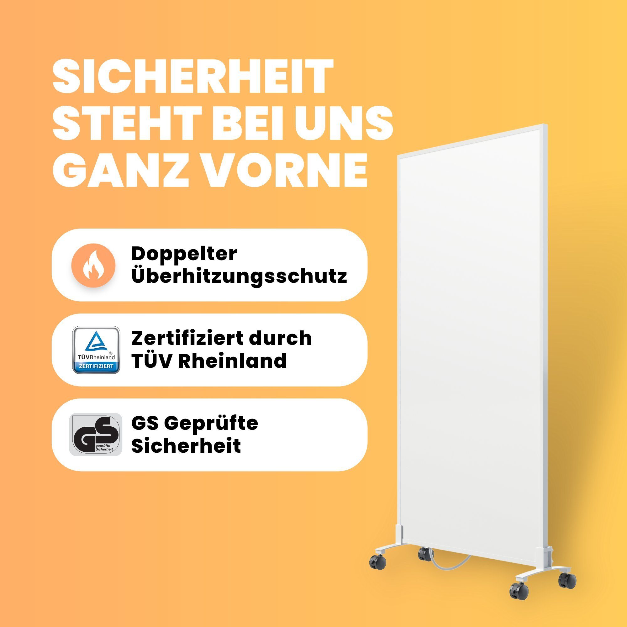 Bringer Infrarotheizung BRIHSF, inkl. Standfüße, 5 Jahre Garantie, TÜV