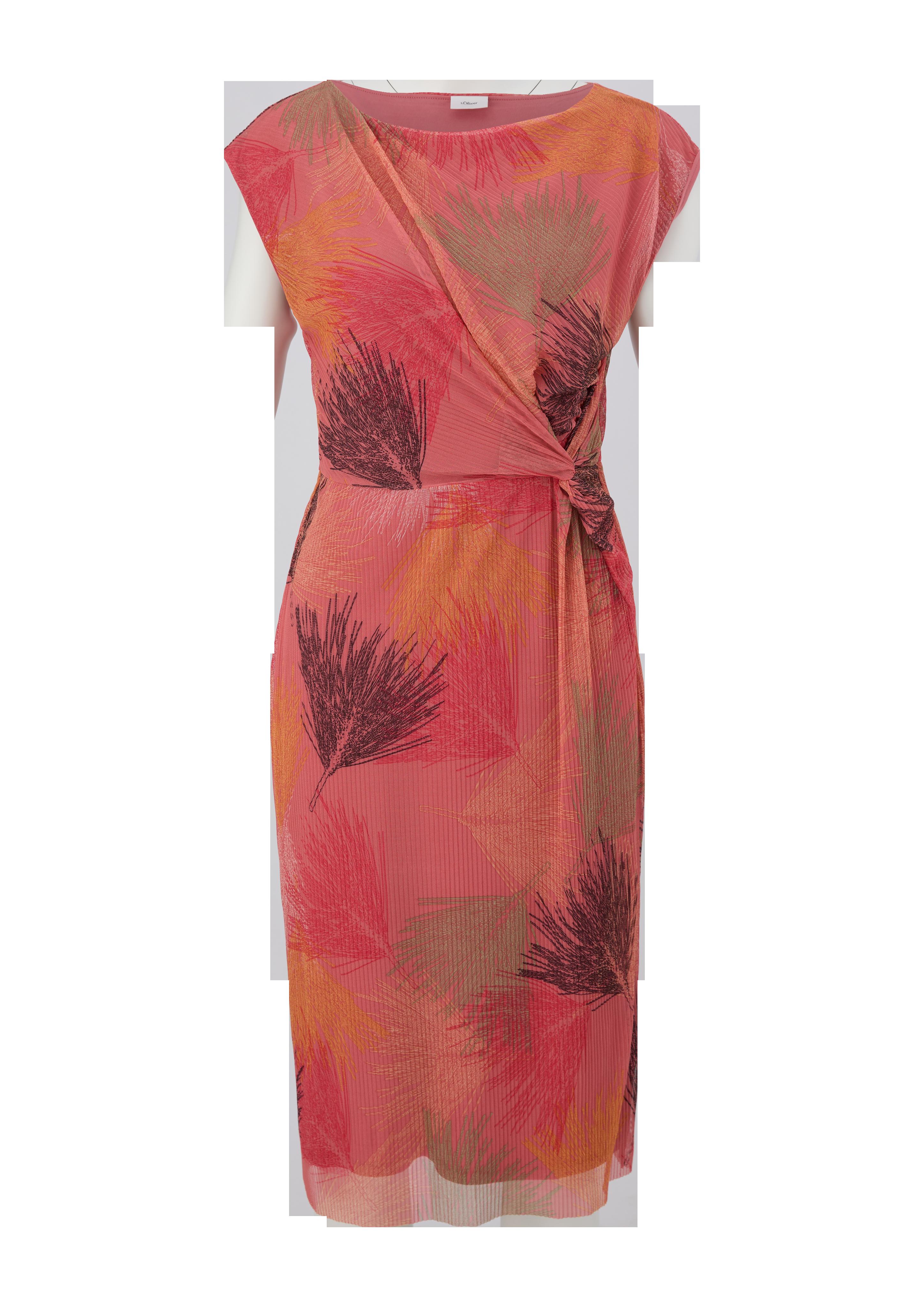 Mesh-Kleid mit Plisseefalten  2132481-20A0
