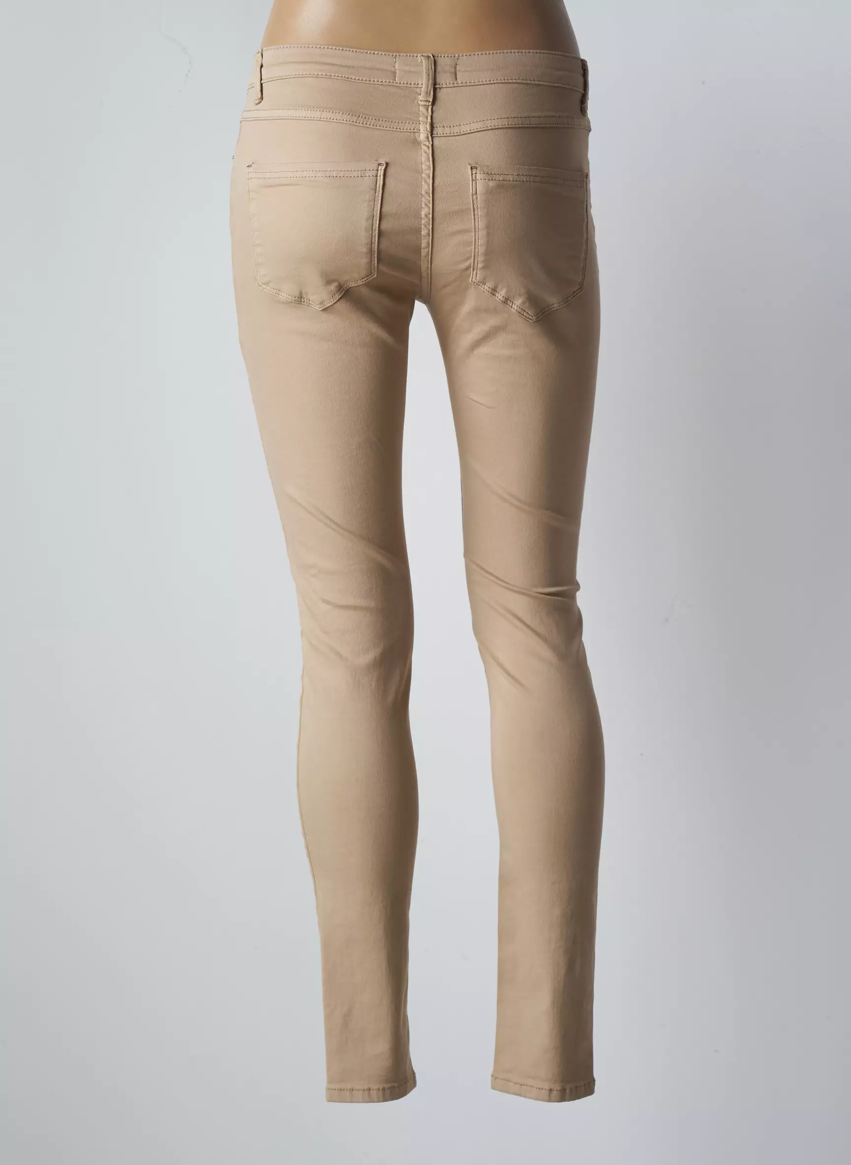 Only Pantalons Slim Femme couleur beige