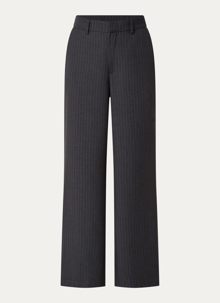 Pantaloni Emmet Neo, negri, lejeri, cu talie înaltă și bretele subțiri.