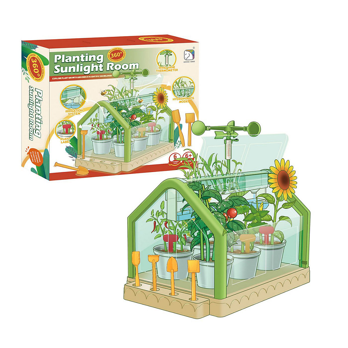 Kinder Gartenarbeit Spielzeug Wissenschaft Experiment Topfpflanze Handwerk Mini Spielhaus Spielzeug Puppenhaus Gemüsegarten Set