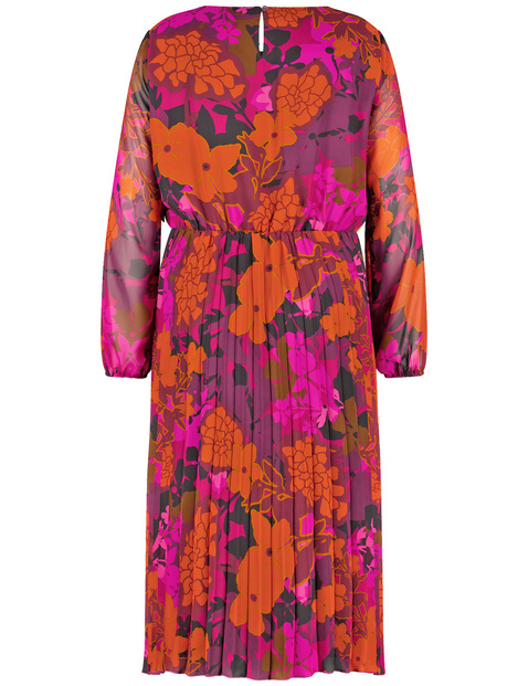 Chiffonkleid mit plissiertem Rockteil