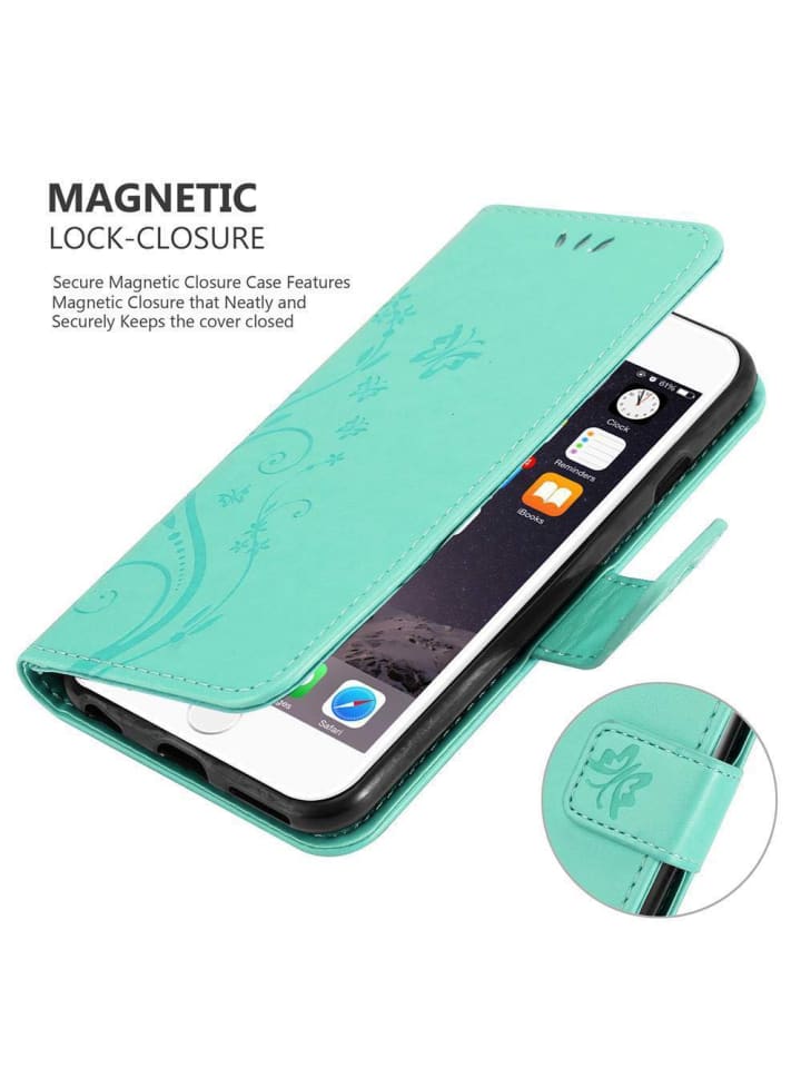 cadorabo Hülle für Apple iPhone 6 / 6S Blumen Design in FLORAL TÜRKIS günstig kaufen iPhone 6 / 6s