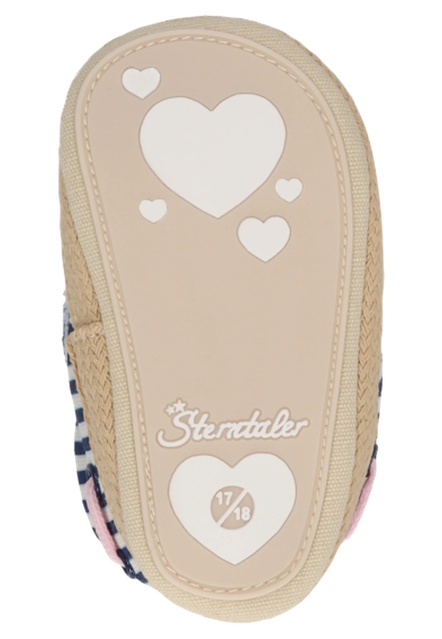Babyschuh mit Streifen in blau