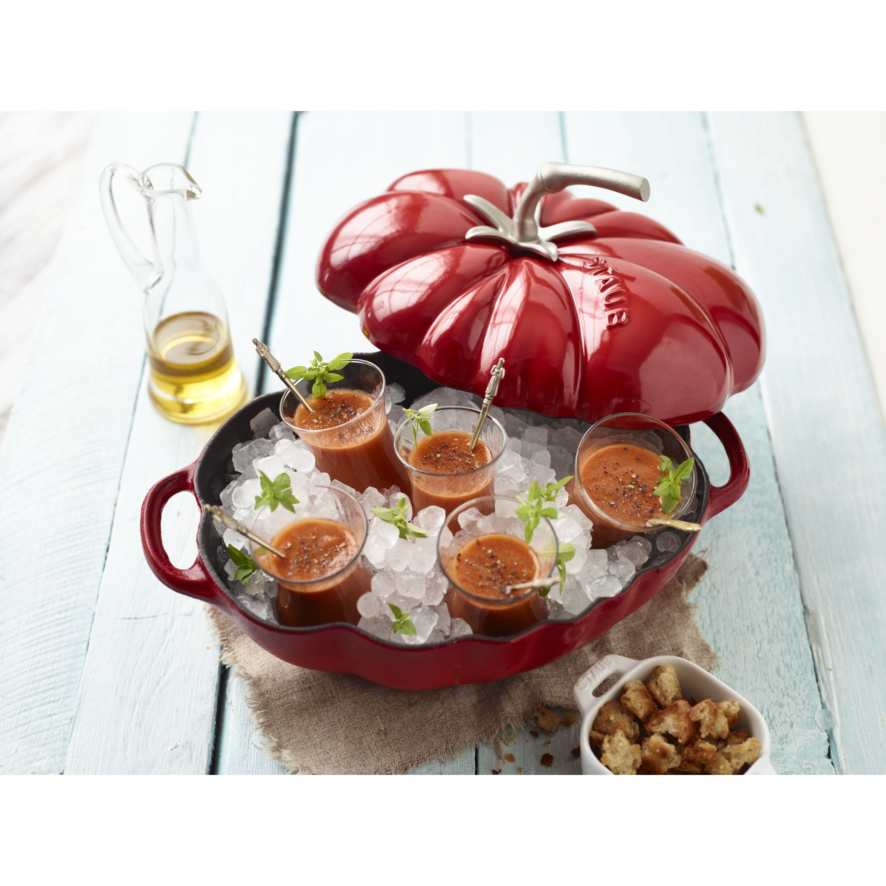 Cocotte 25 cm, Tomate, Kirsch-Rot, Gusseisen