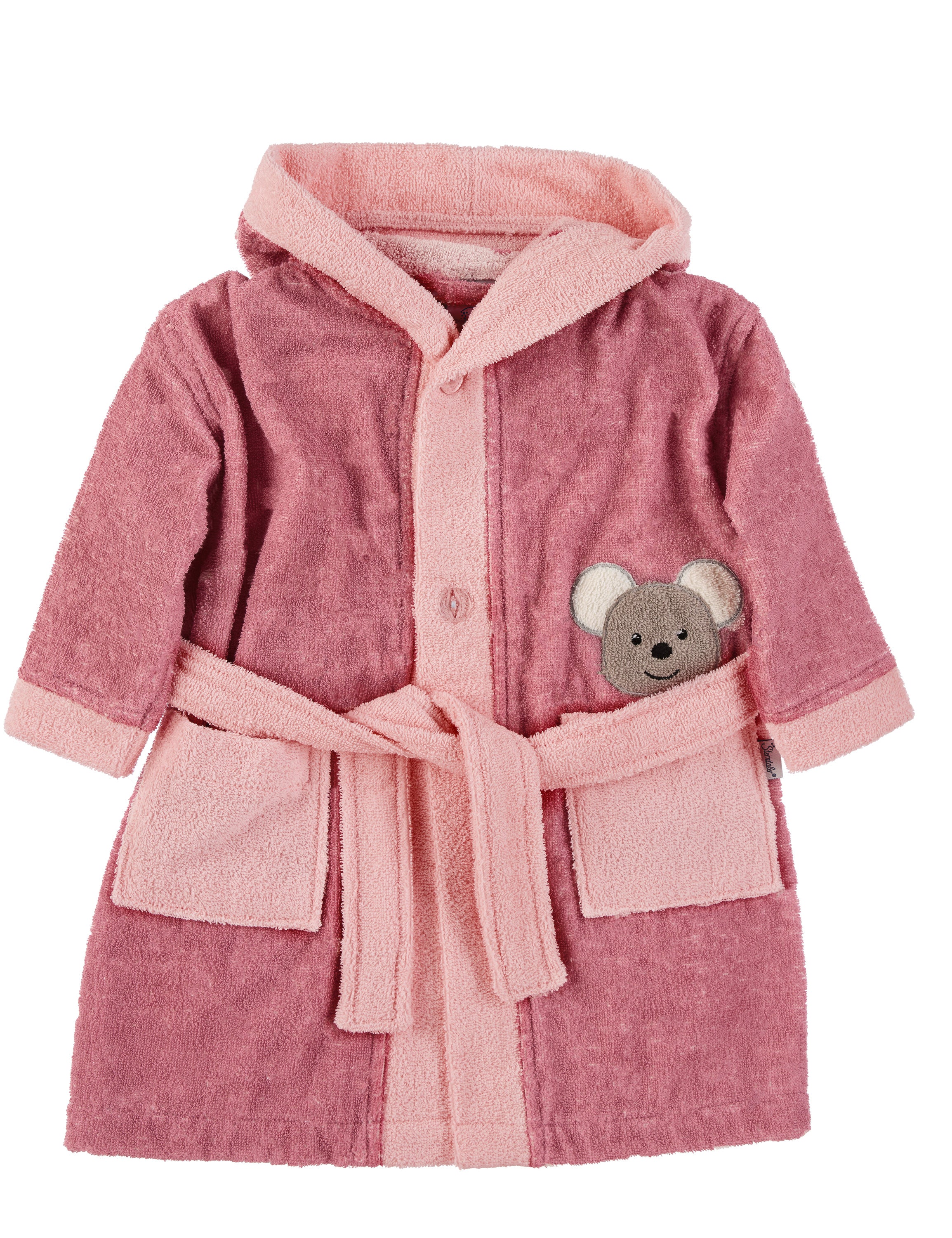 Bademantel Maus Mabel aus Frottee mit Kapuze, Rosa