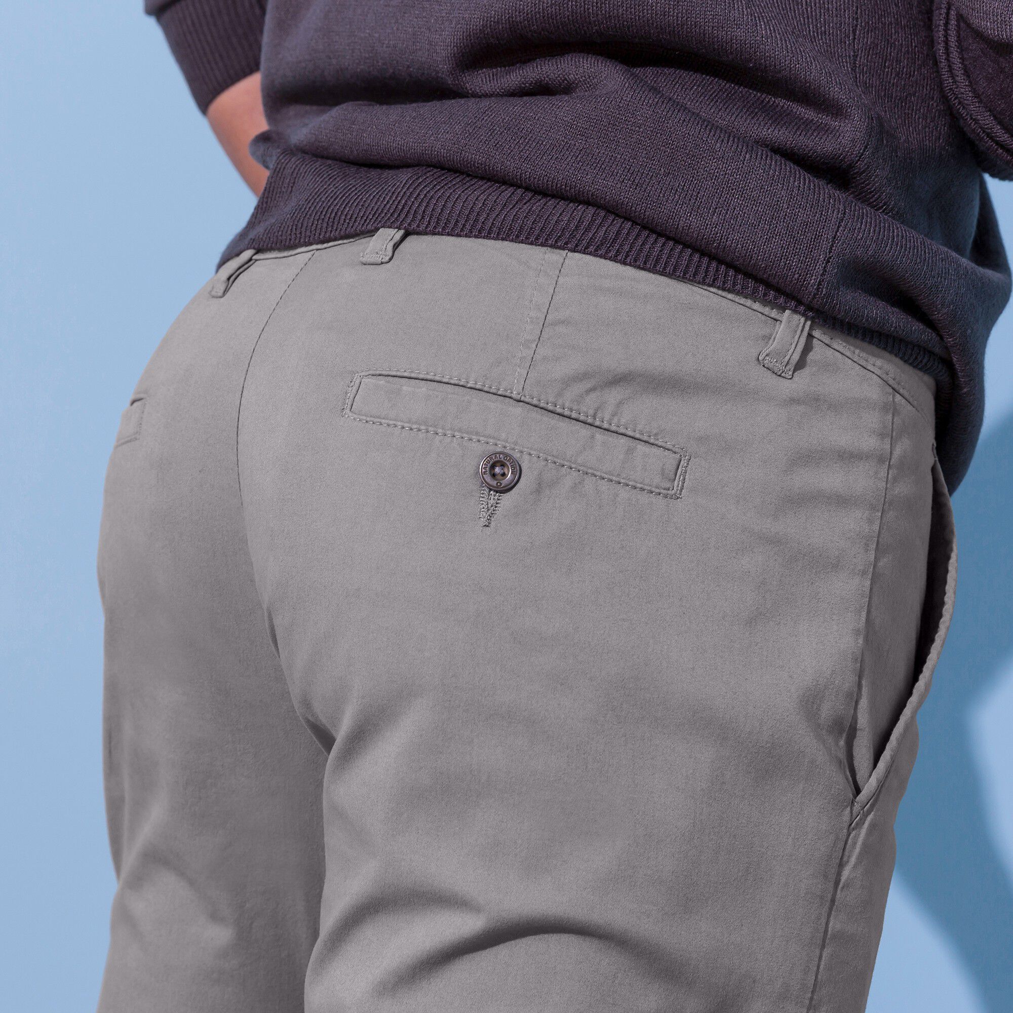 Pantalon chino uni sergé stretch grand confort
