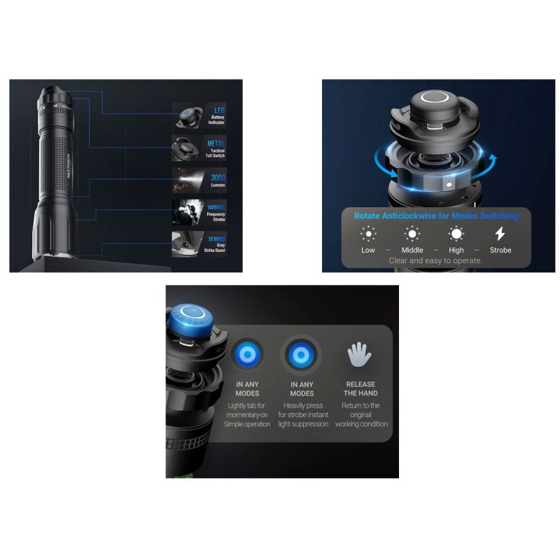 Nextorch TA30C MAX Wiederaufladbare 3000 Lumen LED