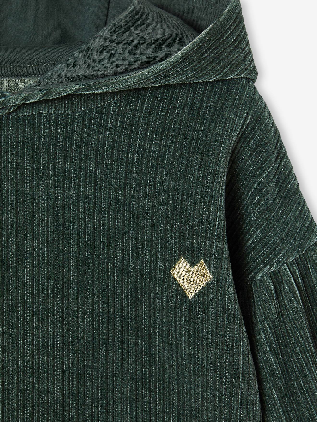 Sweat sport velours fille vert