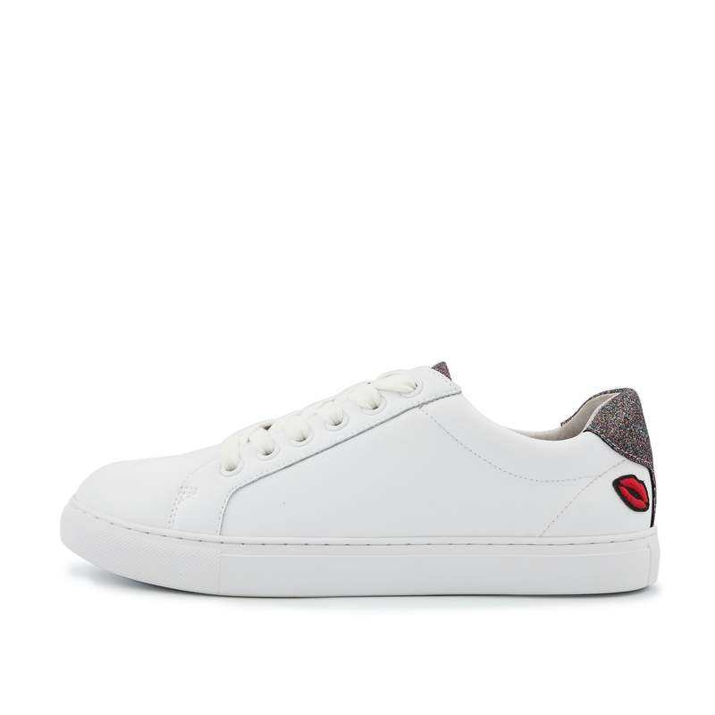 Baskets en cuir Simone blanc/glitter multicolor