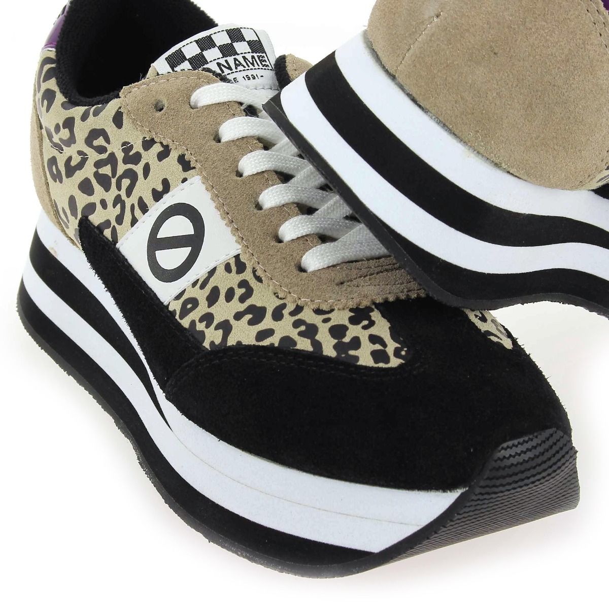 No Name  FLEX M JOGGER SUEDE LEO - Noir Beige