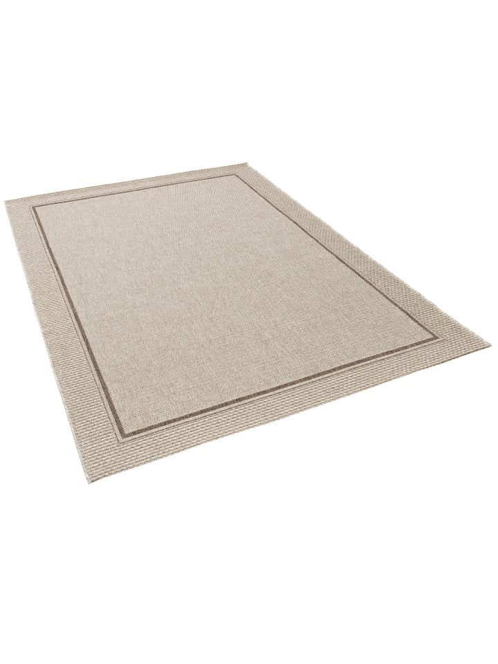 Pergamon In & Outdoor Teppich Natur Panama Bordüre in Grijs günstig kaufen