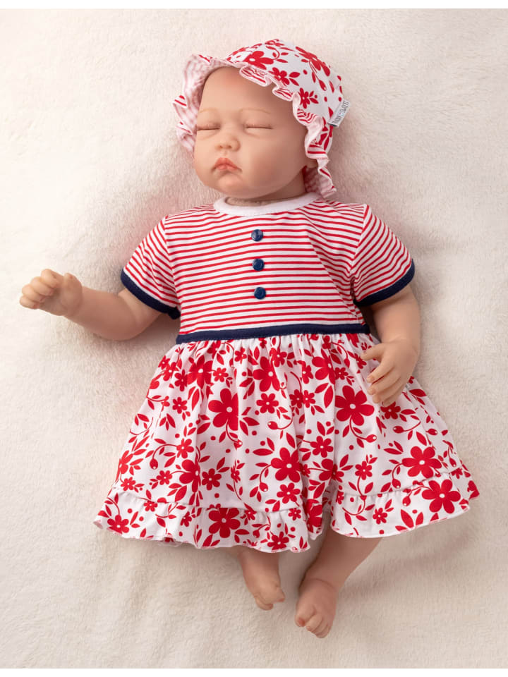 Baby Sweets 3tlg Set Kleid   Shorts   Mütze Lieblingsstücke Kleider in rot weiß günstig kaufen 56