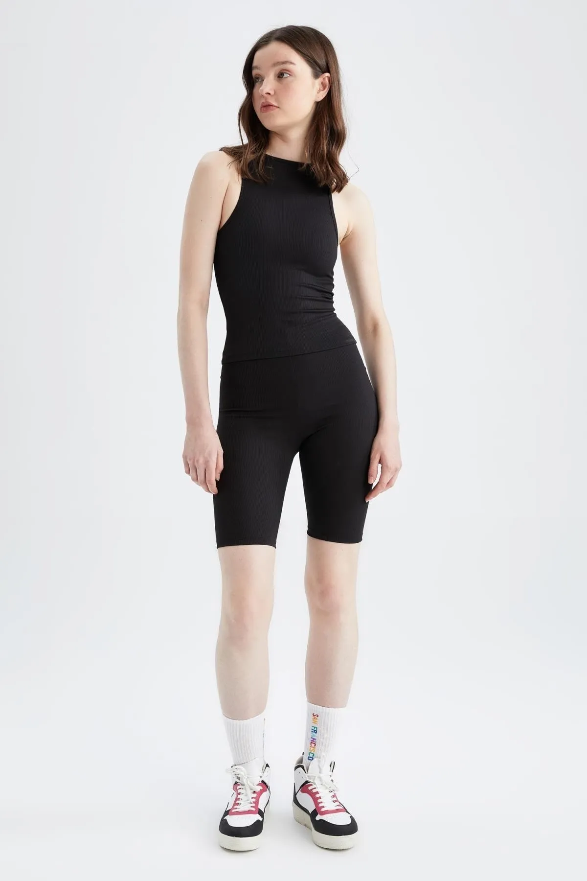 DeFacto  Fit Neckholder-Kragen, geripptes Leibchen für Sportler