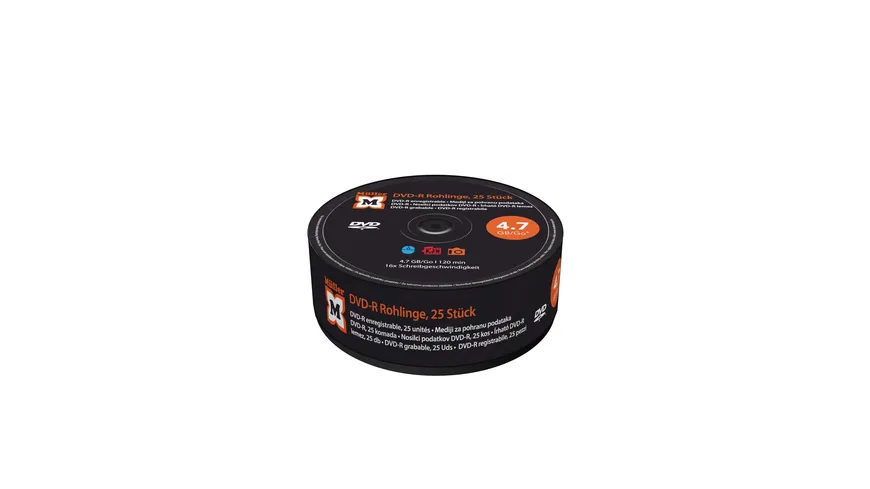 Müller DVD-R 4.7GB I 120min, 16-fache Schreibgeschwindigkeit, 25er Pack