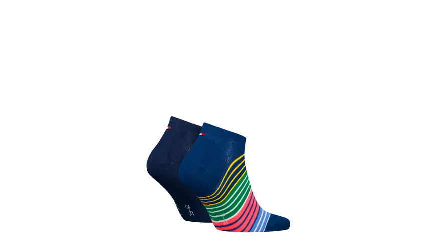 TOMMY HILFIGER Herren Sneaker Socken Multicolor Stripe 2er Pack olympic blue/navy combo