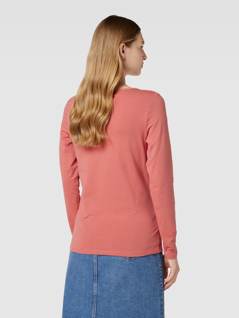 Longsleeve mit U-Ausschnitt Modell 'Basic' in altrosa