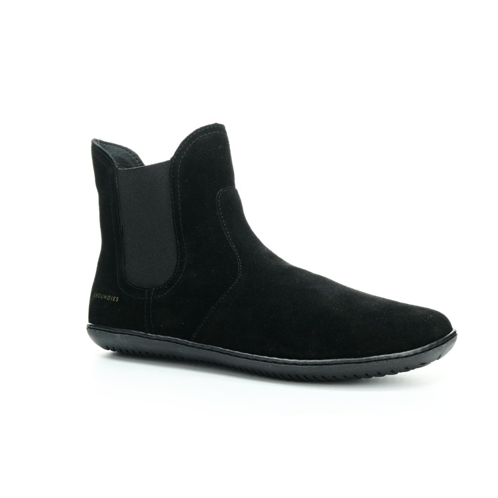 Groundies Camden Mid Black schwarze Chelsea-Barfußschuhe