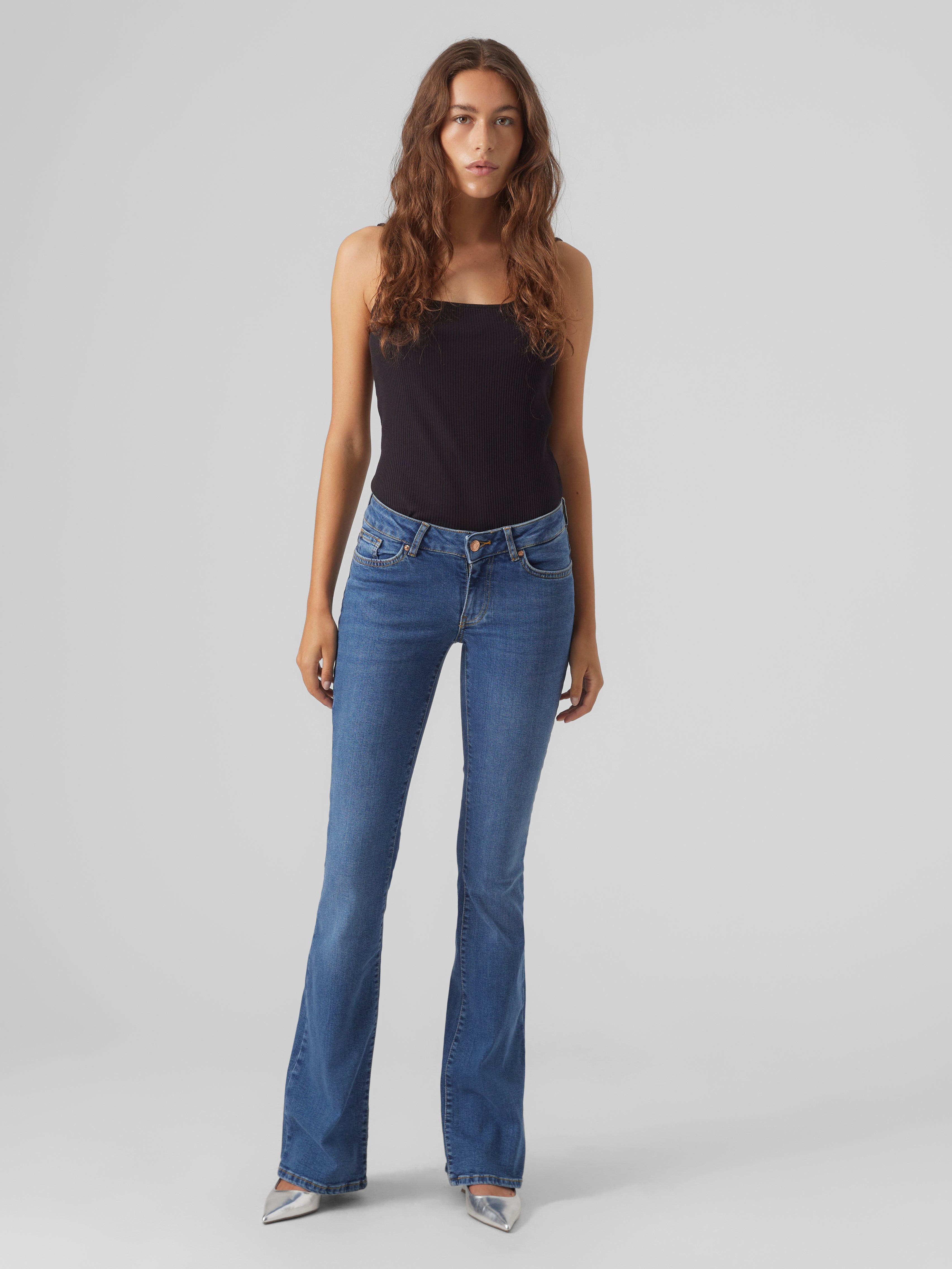 VMSIGI Niedrige Taille Ausgestellt Jeans