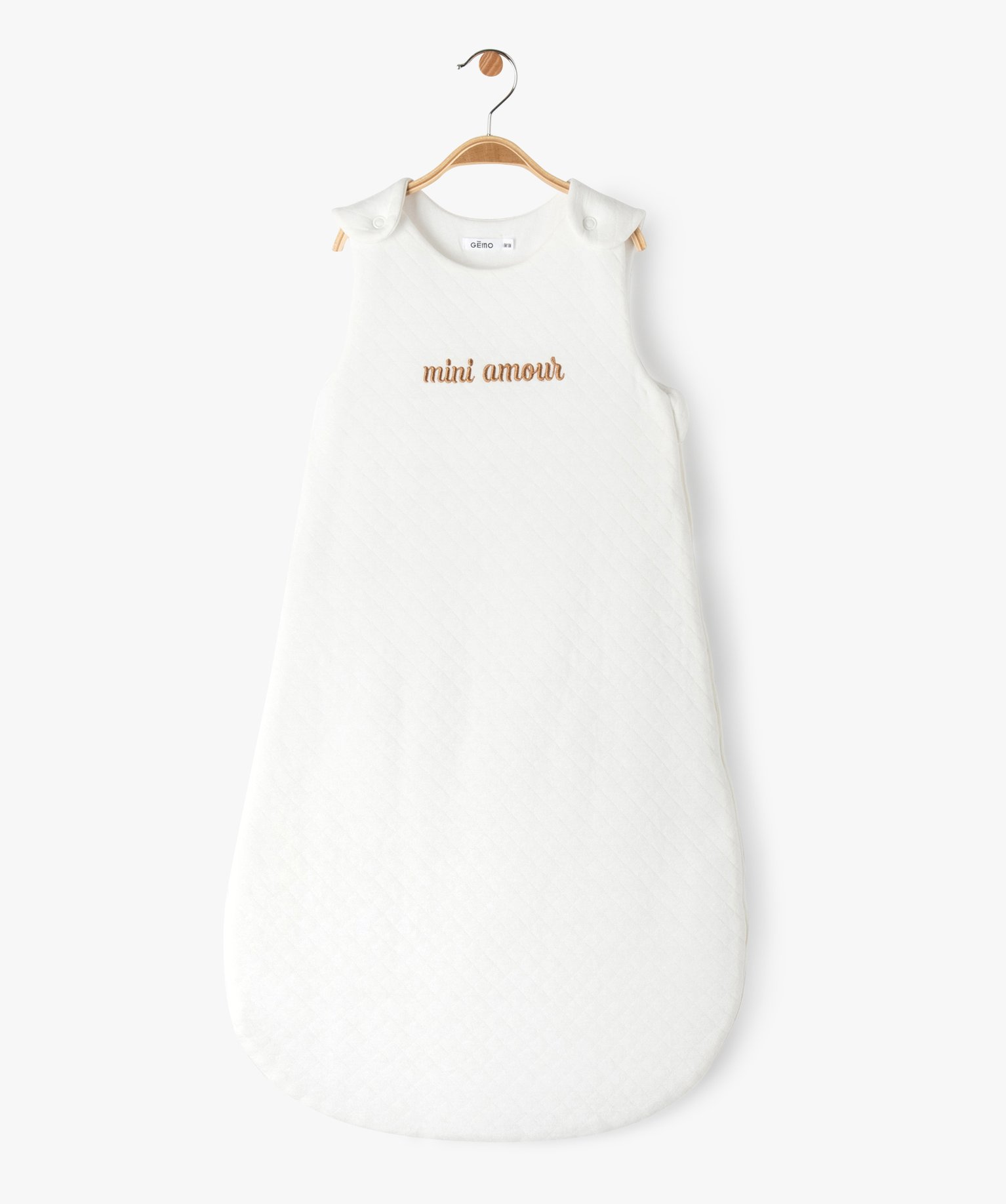 Gigoteuse hiver matelassée avec inscription brodée TOG 3 ecru | GEMO