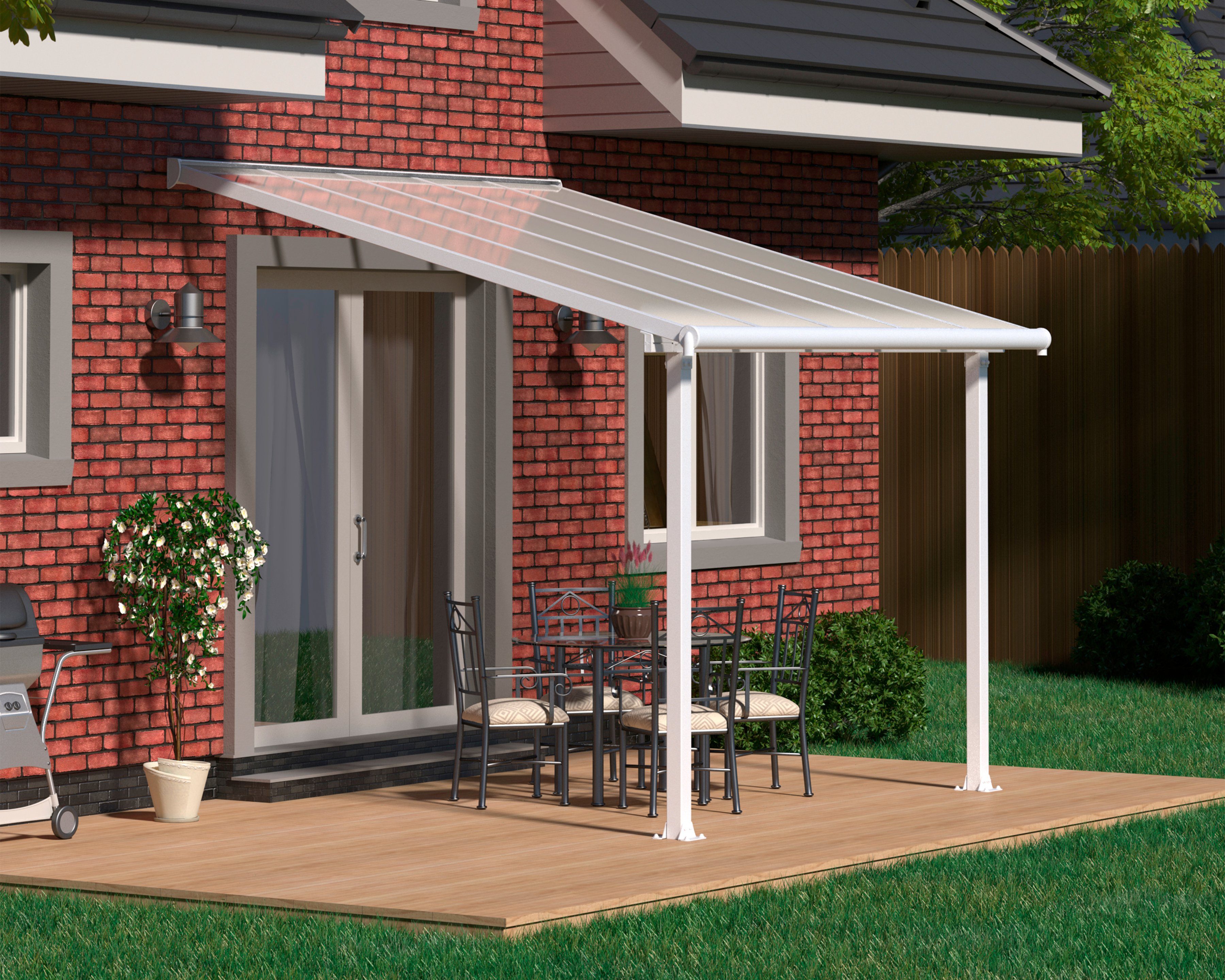 Palram - Canopia Terrassendach Olympia 3x3, BxT: 307x295 cm, Bedachung Doppelstegplatten, BxT: 307x295 cm
