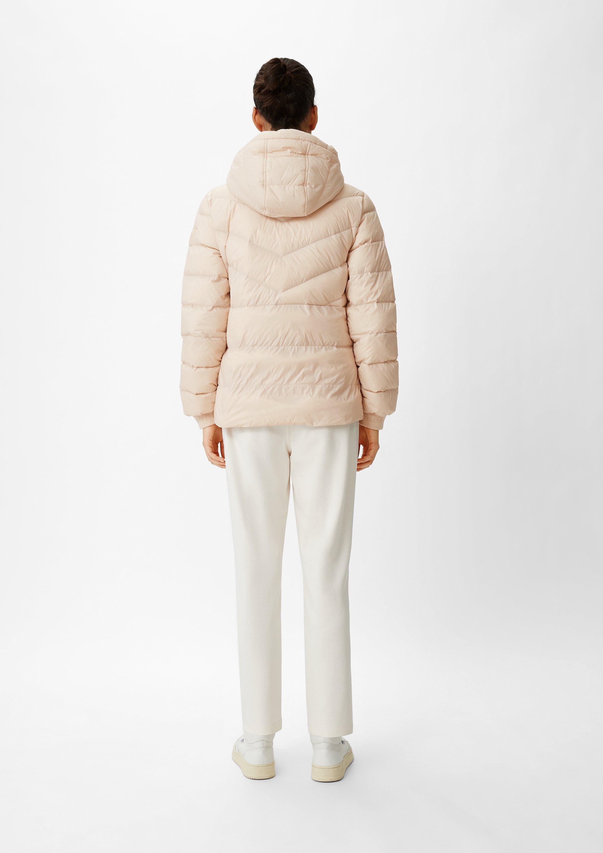 Daunenjacke mit Kapuze - beige