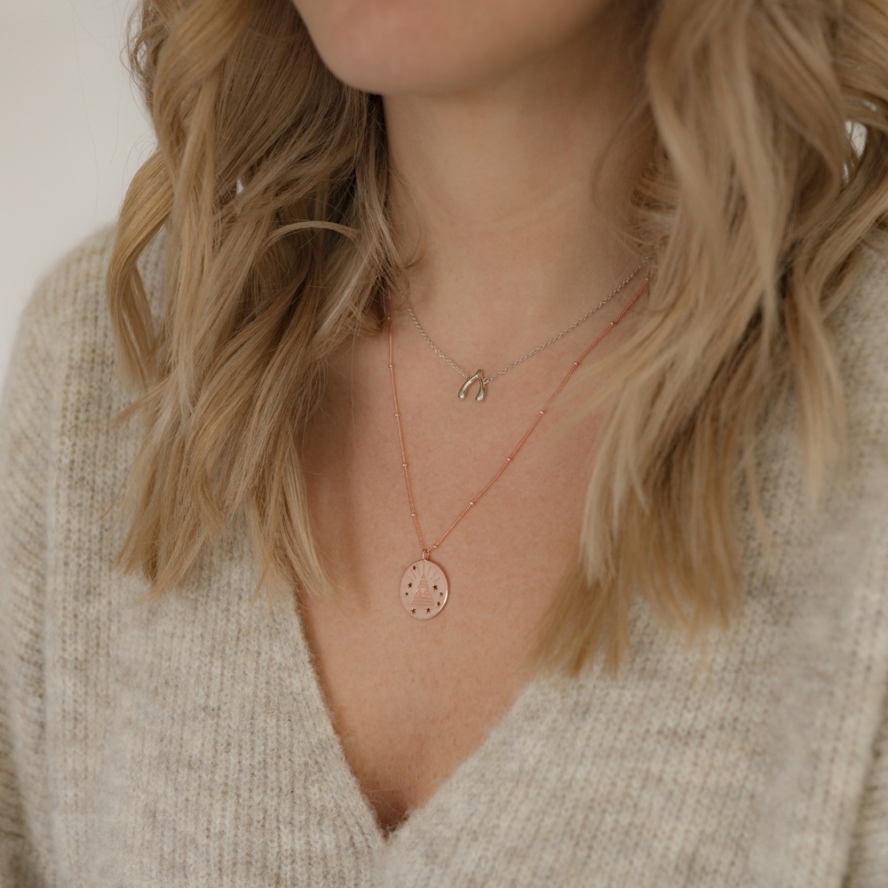 Glanzstücke München Collier en argent Œil omniscient Argent sterling en Or rose collier