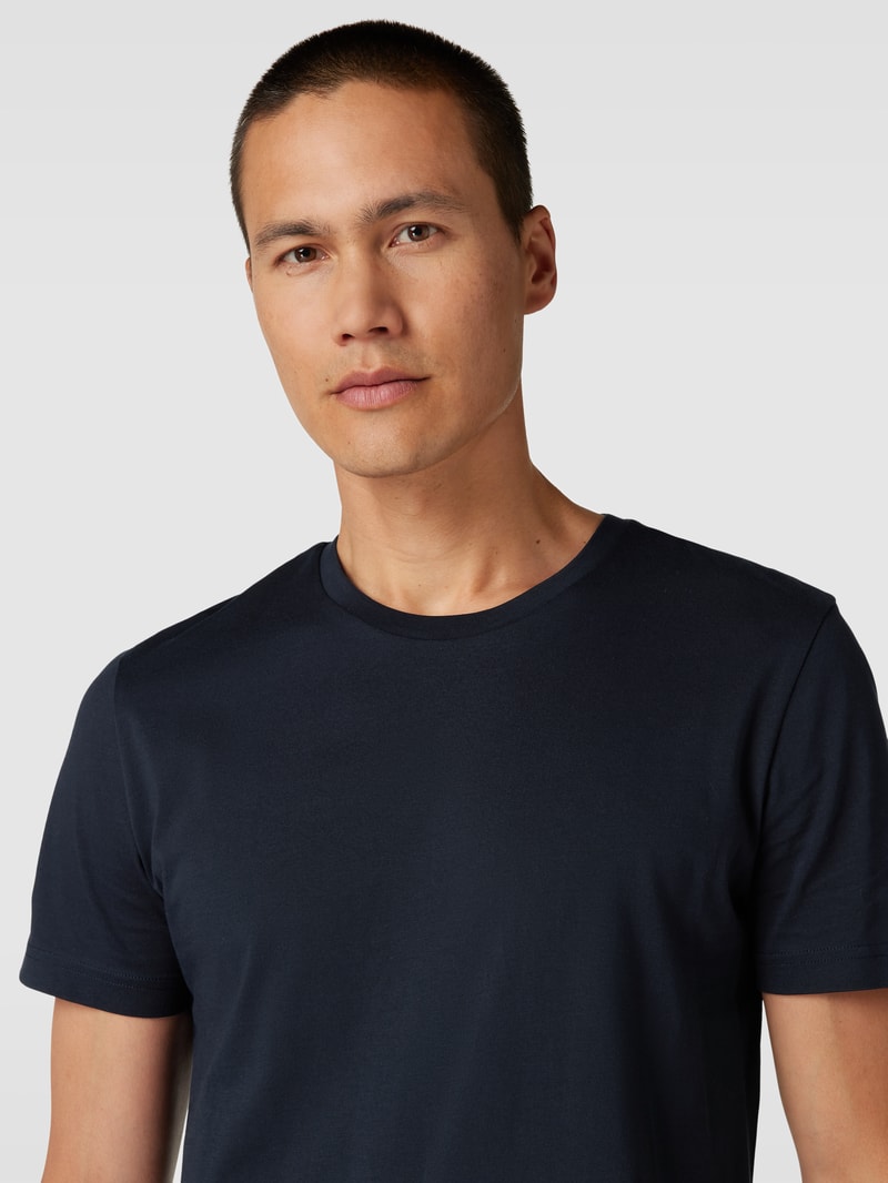 T-Shirt aus Baumwolle mit Rundhalsausschnitt in marineblau