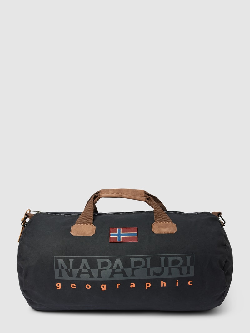 Weekender mit Label-Details in schwarz