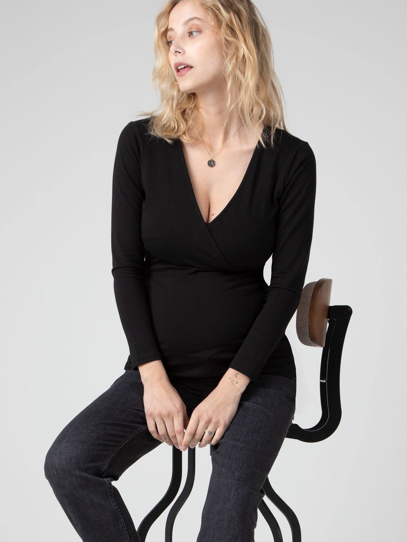 Envie de Fraise Nachhaltiges Shirt für Schwangerschaft & Stillzeit ESTELLE LS ENVIE DE FRAISE - schwarz