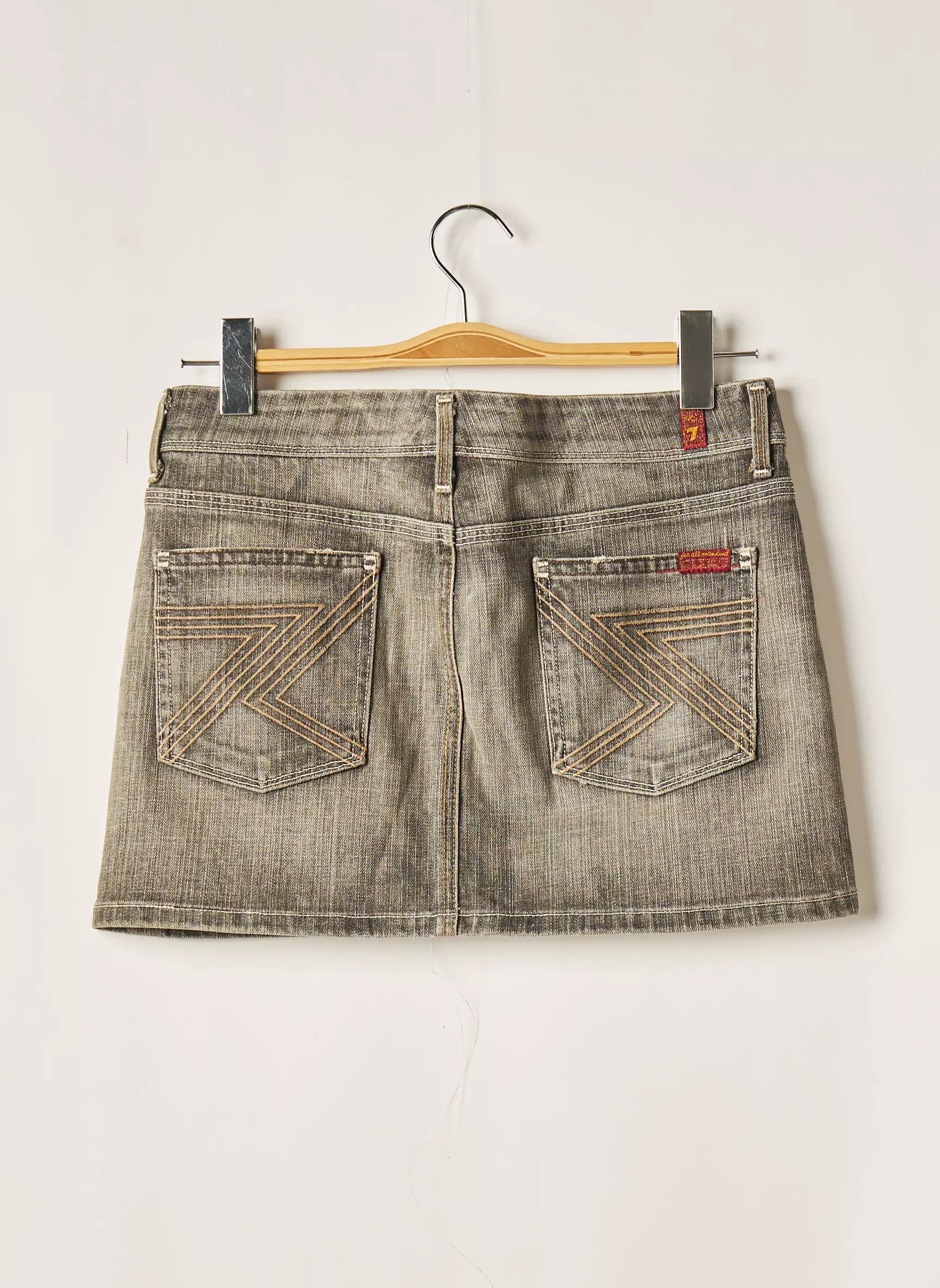 For All Mankind Mini Jupe Femme couleur gris