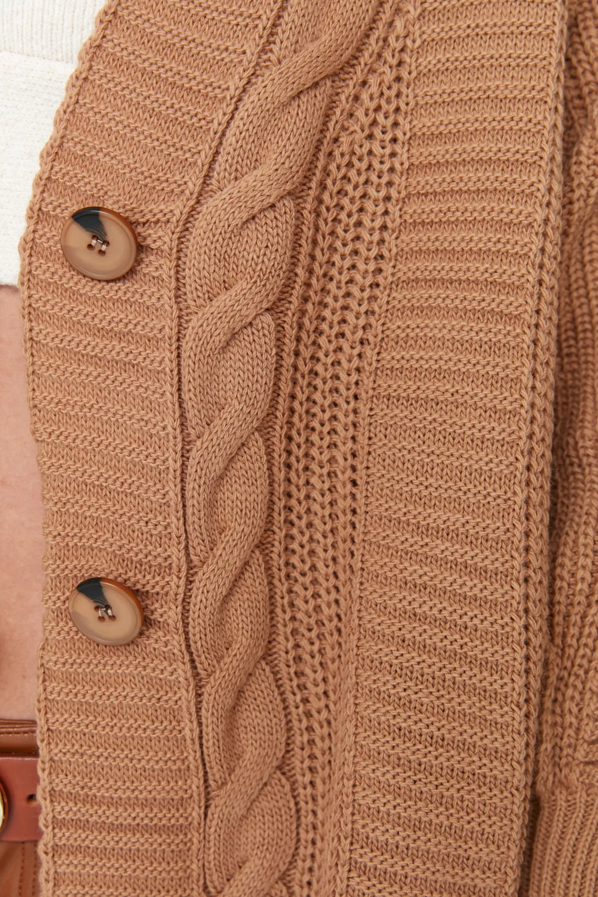 Trendyol Collection  Kamelfarbener Strickcardigan mit weiter Passform TWOAW22HI0176
