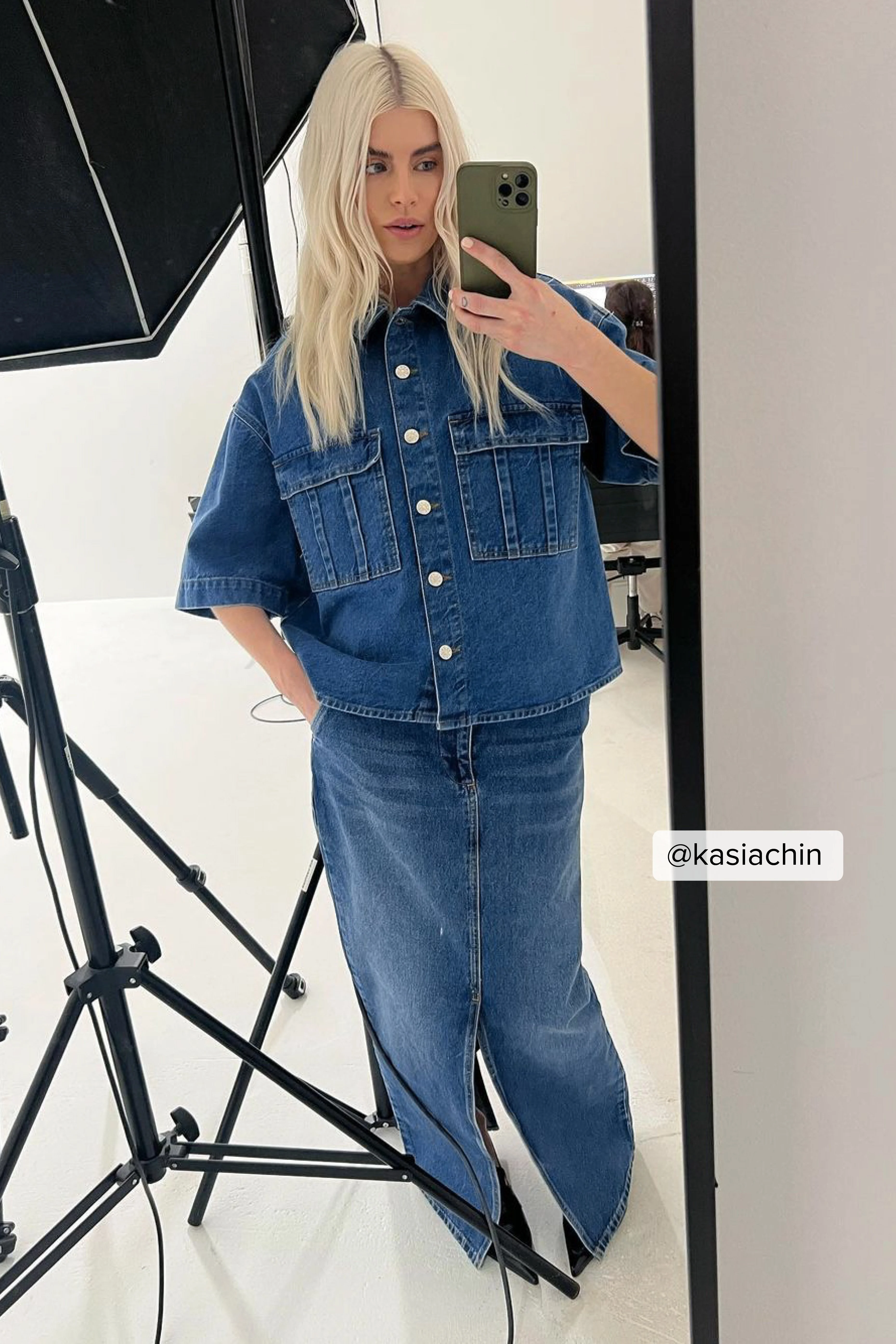 Kastenförmiges Jeanshemd