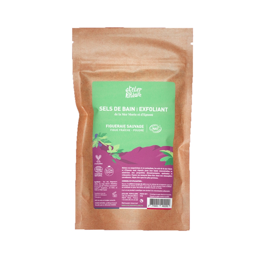atelier populaire Sels de bain exfoliant | Figueraie Sauvage | 150g Sels de bain