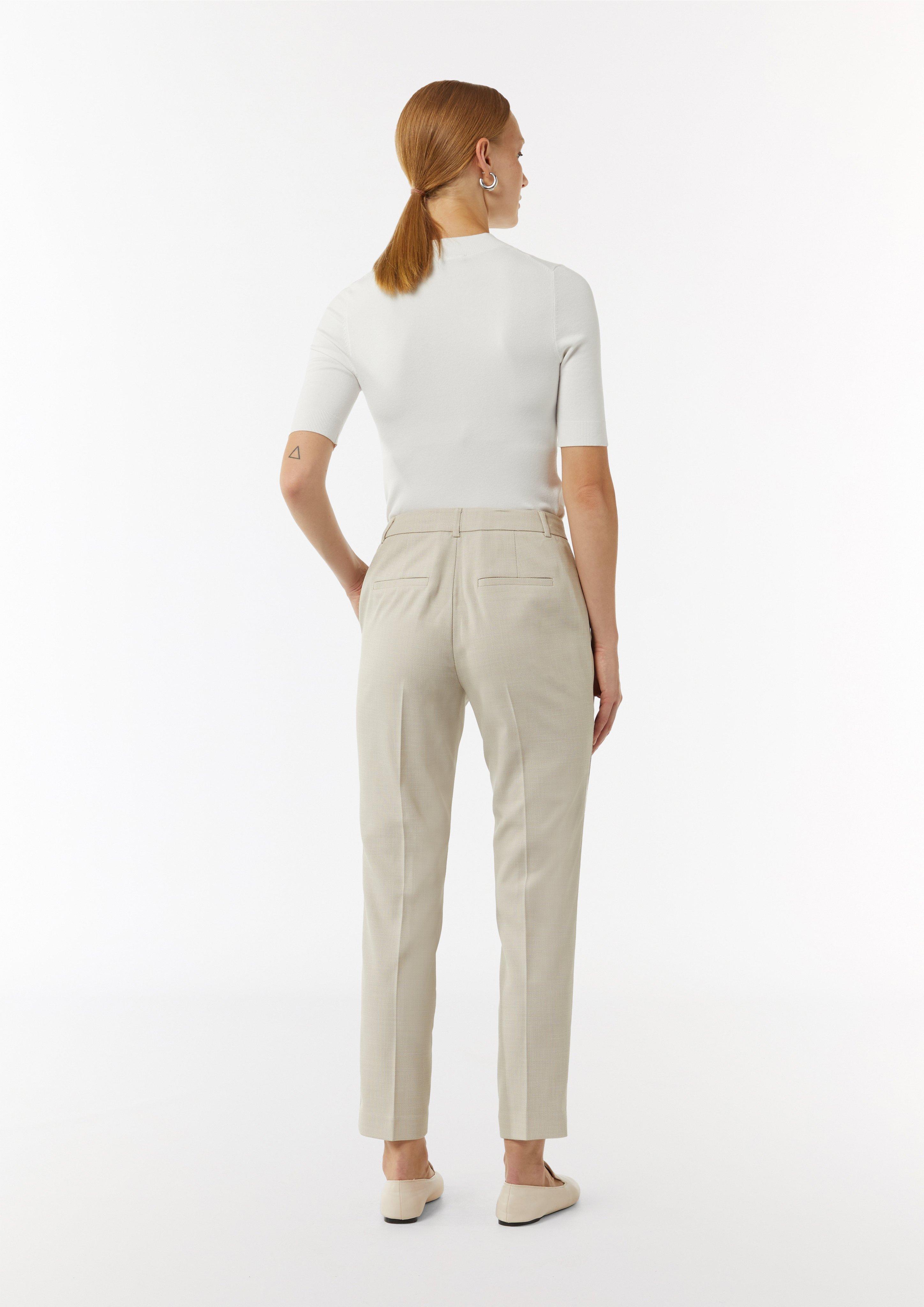 Cigarette-Pants mit Bügelfalten - sandfarben