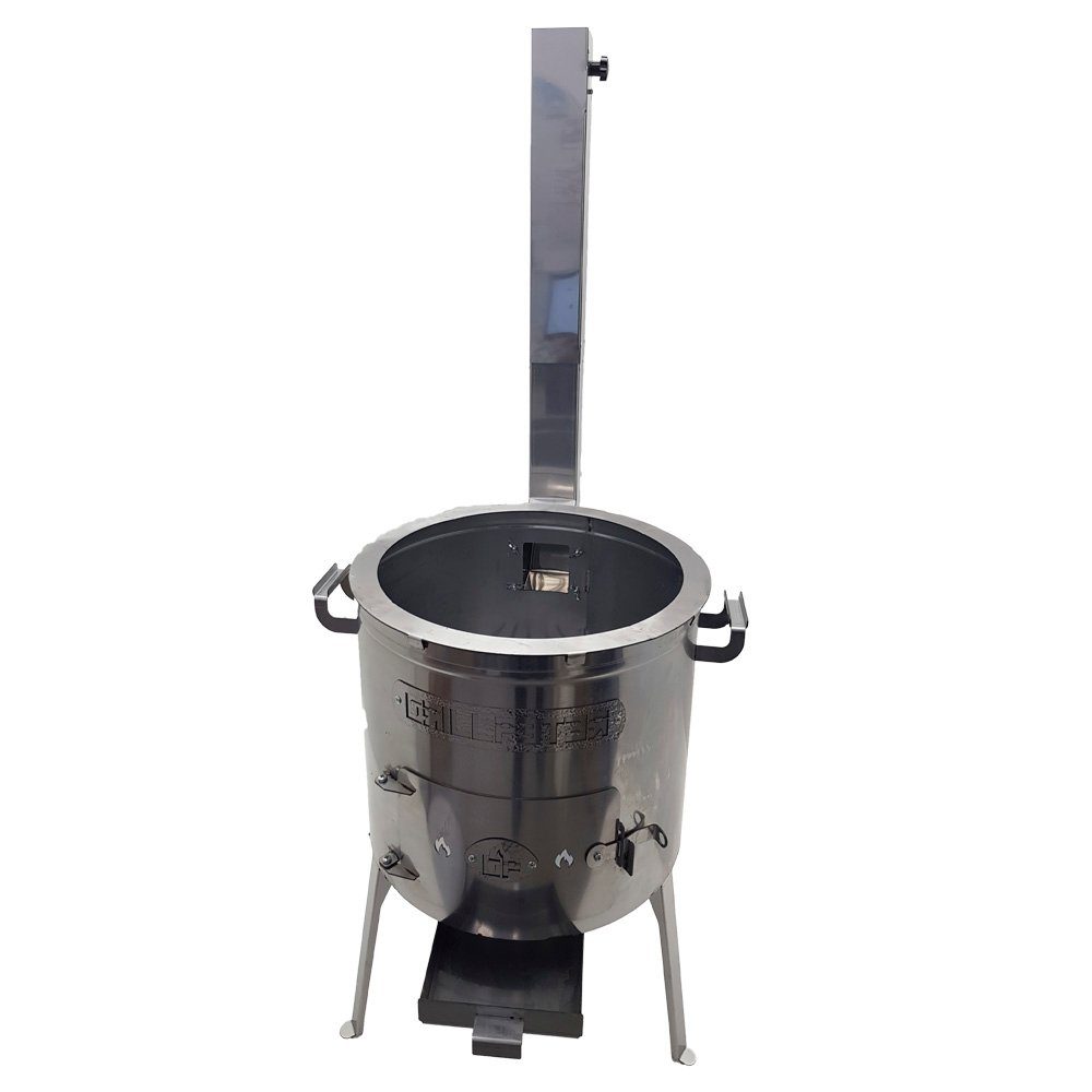 Grillpeter Feuerstelle Utschak Timur Edelstahl 2mm mit Abzugsrohr Feuerofen für Kazan
