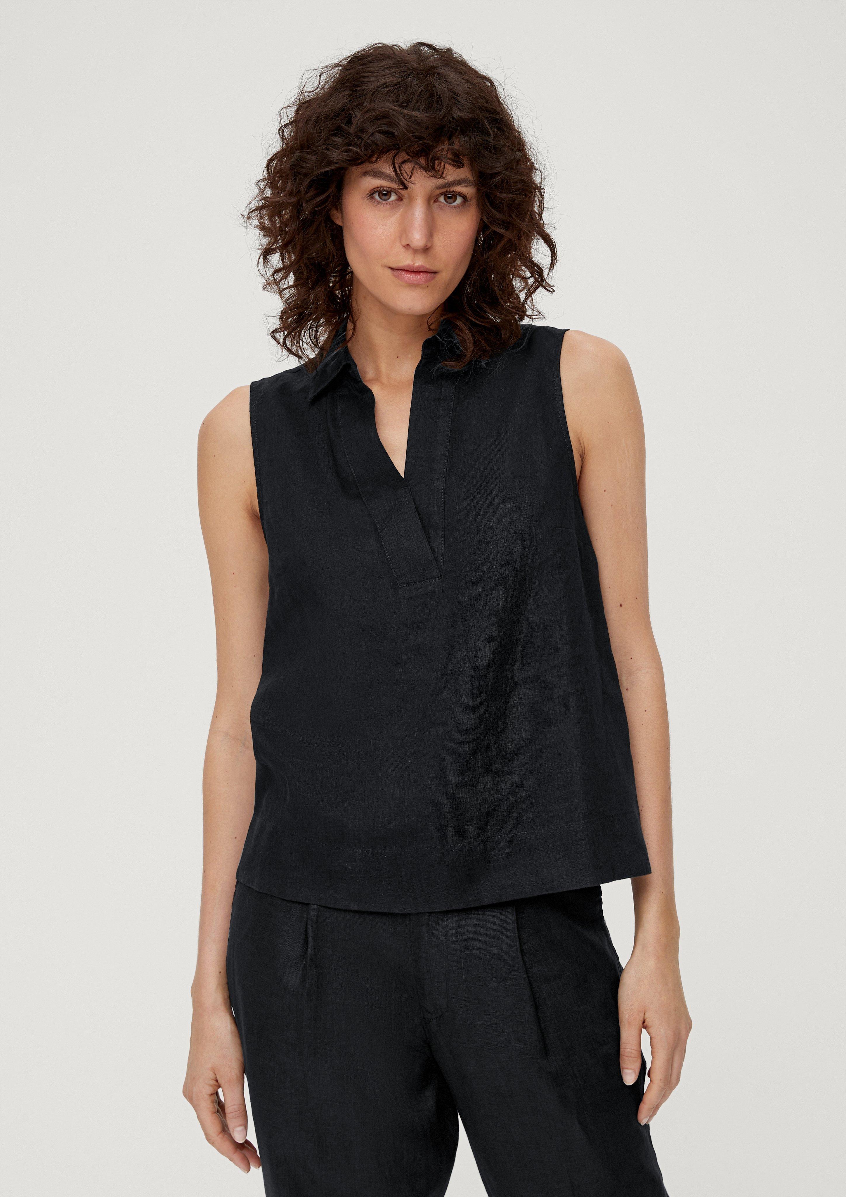 Ärmellose Leinenbluse  2131840-9999
