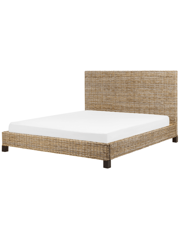 Beliani Doppelbett SALBRIS in /Dunkler Holzfarbton - (W) 192 x (H) 120 x (L) 213 cm günstig kaufen onesize