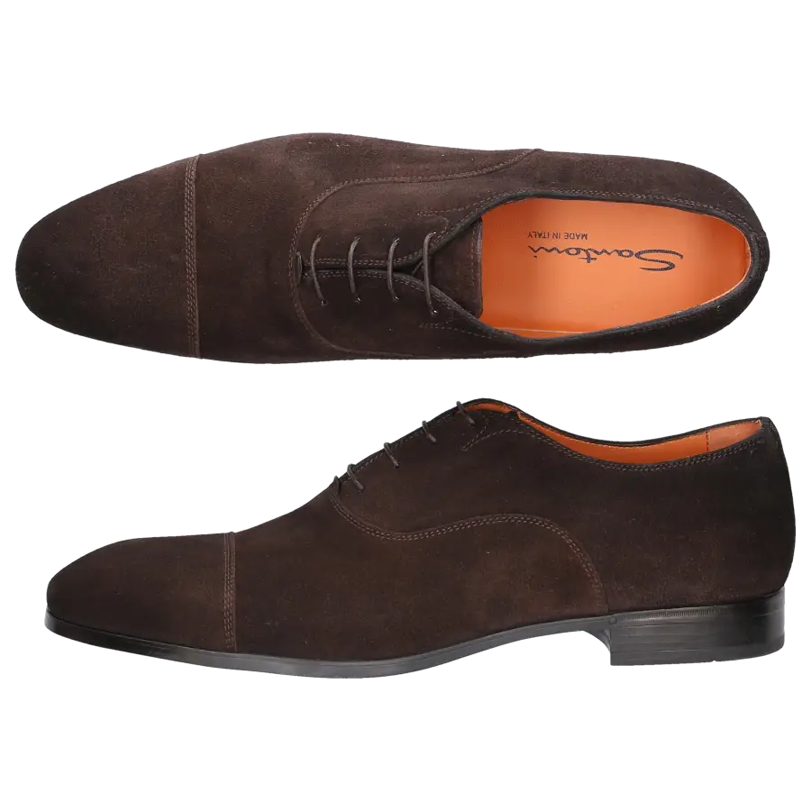 Santoni - Businessschuhe Oxford 11011 Veloursleder - braun