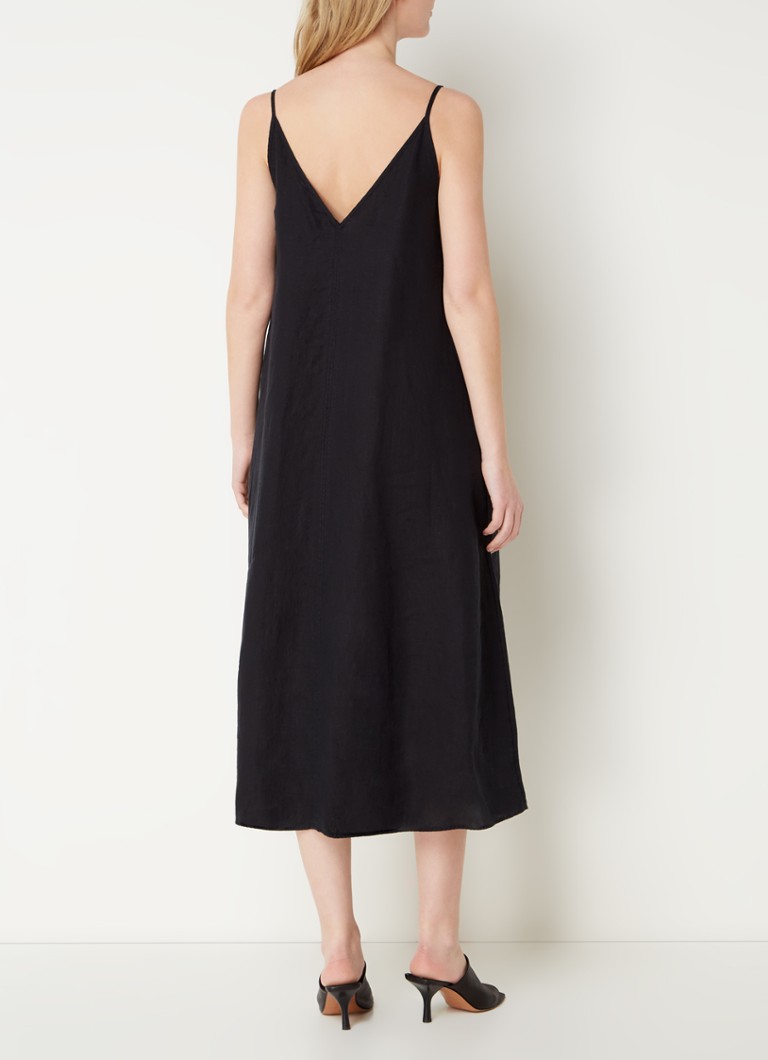 Vestido midi de lino de Marc O'Polo con espalda descubierta