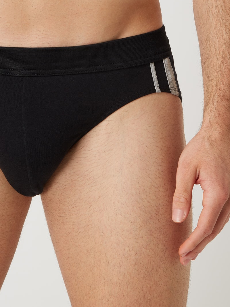 Slip mit Stretch-Anteil im 3er-Pack in schwarz