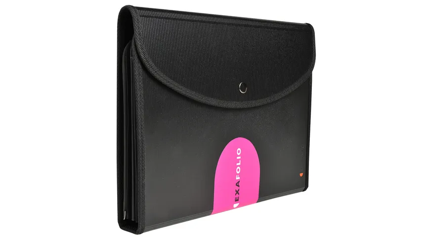 EXACLAIR Ordnungsmappe Exafolio mit Notizblock und Tasche Exactive - 6 Fächer schwarz schwarz