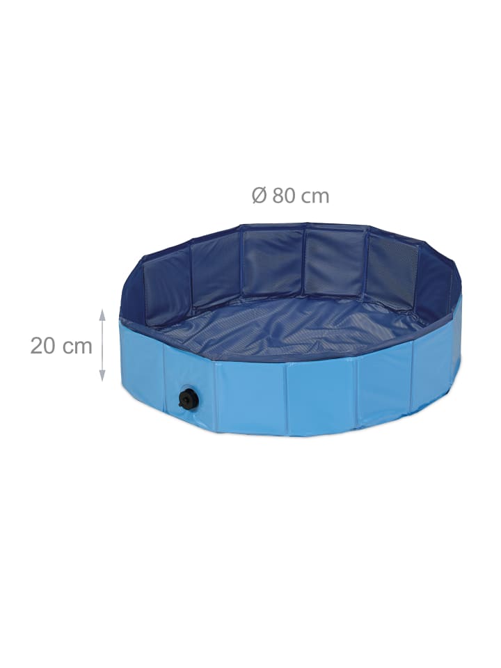 relaxdays Hundepool in Blau - (H)20 x Ø 80 cm günstig kaufen onesize